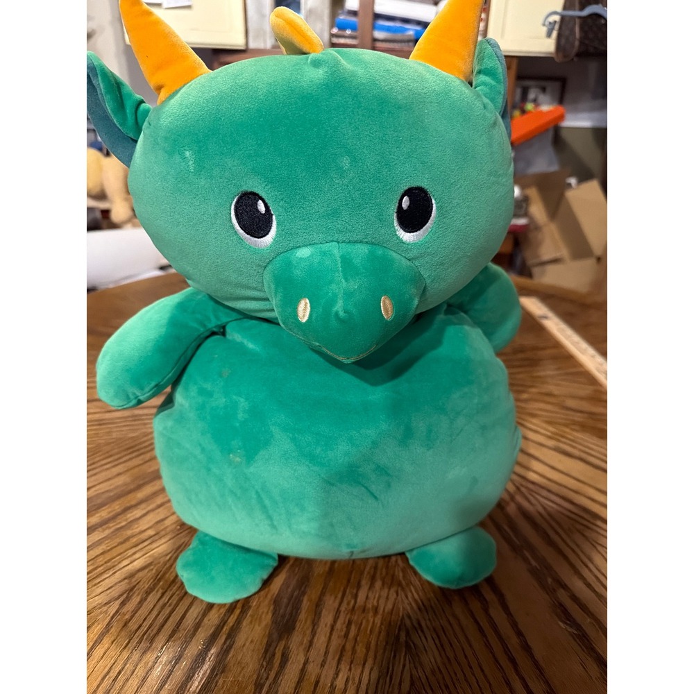 Bee Happy Green Dragon Plush 18 inch Hand Warmer Squishy Stuffed Animal Aldi